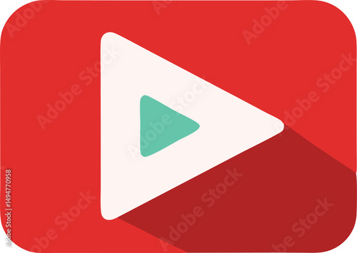 Video play button vector icon without background 