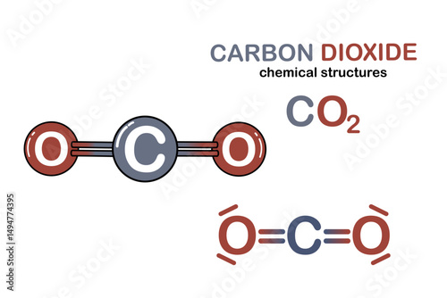 CO₂ Molecule Ball-and-Stick Model, Science and Learning Resource