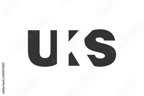UKS logo design. Initial letter U K S bold font style for tech startups, consulting, corporate branding. Creative company name, headlines typography identity, trendy logotype.