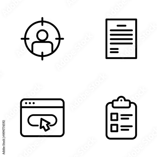 Hiring Process Line Icons. Recruitment, Job Application, Interview, Candidate Selection Vector Set