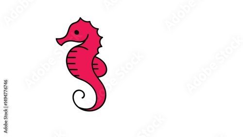 Seahorses icon animation illustration 