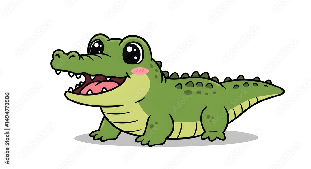 Naklejka premium Cute Elephant with Blue Balloon Illustration