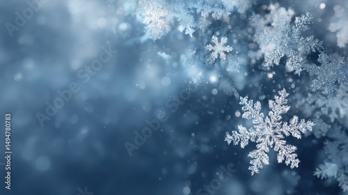 A 4K photo of winter Snowflakes Background.