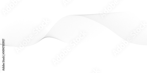 Abstract black and white line wave background. Technology abstract  on white background. Undulate Grey Wave Swirl, frequency sound wave, twisted curve lines with blend effect.