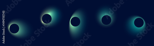 Fluid shapes with gradient aura and blurred color effect. Abstract elements with smooth transitions. Flat vector illustration isolated on white background.