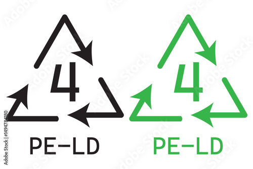 Plastic recycling code icon set. plastic recycling code 01-07 icon set. plastic recycling code symbol icon PETE, HDPE, PVC, LDPE, PP, PS, OTHER. Plastic, recycle, symbol, icons EPS 10