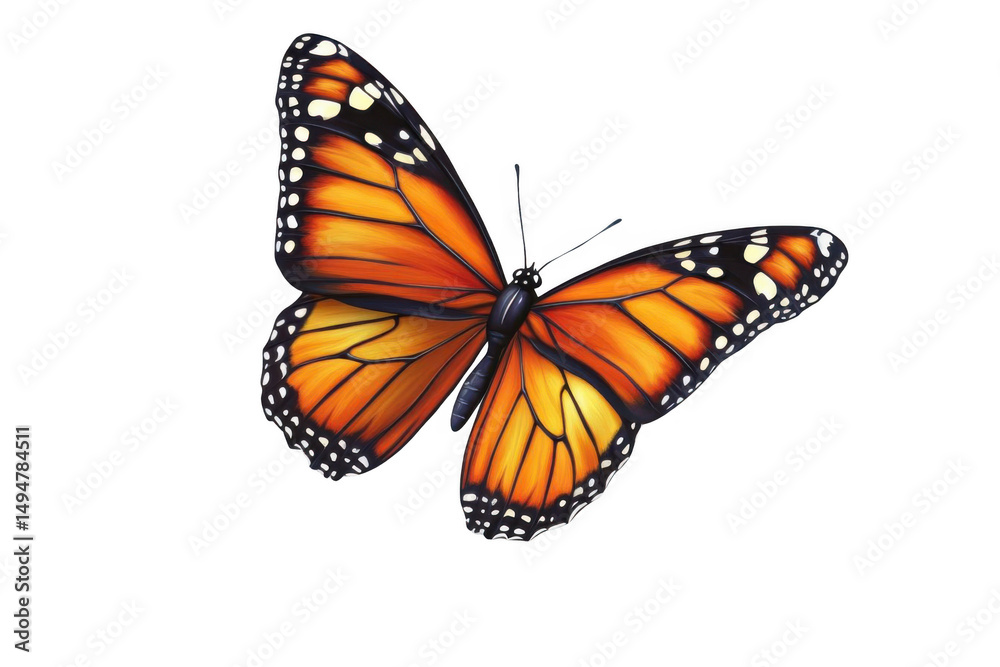 Obraz premium Discover the beauty of nature with a Colorful butterfly On Black Background