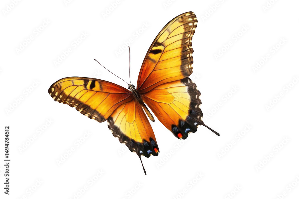 Obraz premium Butterfly In Flight, Nature's Beauty With Wings Pattern And Colors
