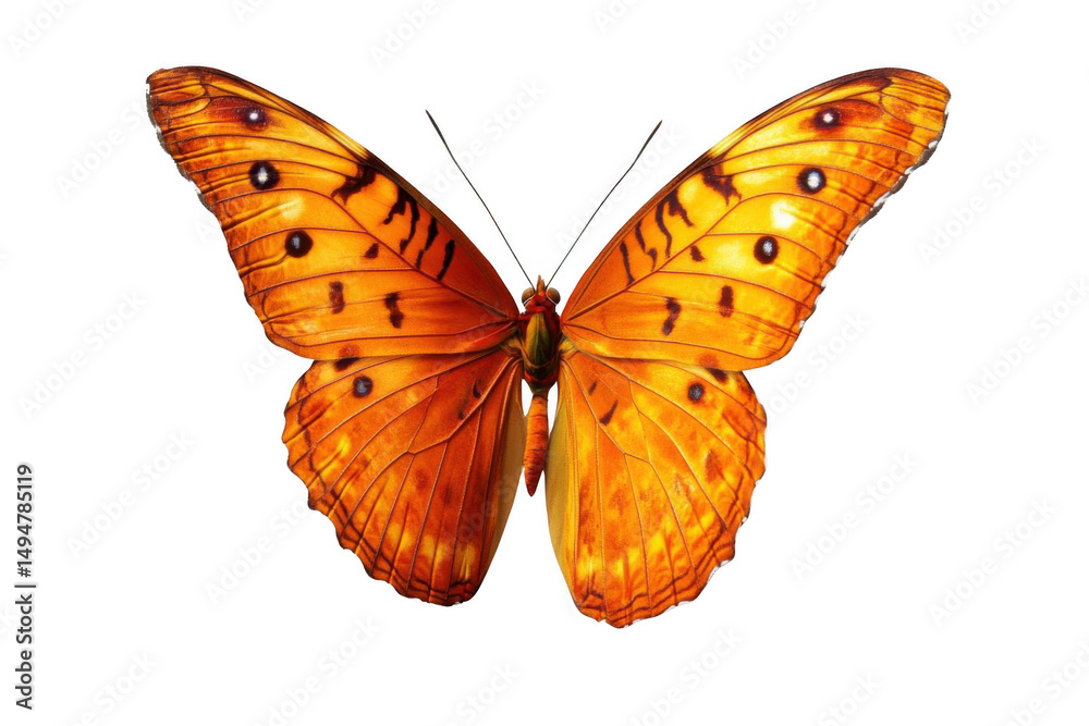 Obraz premium Radiant Butterfly Flutters with Grace on black background for Beautiful Nature
