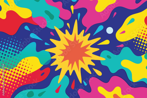 pop art background abstract vector colorful wallpaper art Abstract Hand Drawing Spray Paint Brush
