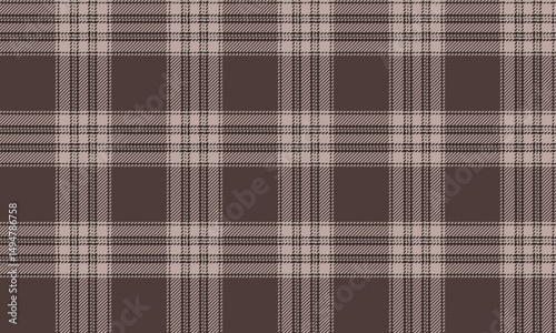 Plaid fabric pattern, brown, cream, suitable for seamless textiles such as clothes, skirts, pants or aprons, adding a classic charm that fits perfectly with many styles.