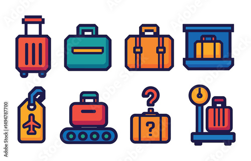Travel and tourism icons set – line, outline, vacation and trip symbols