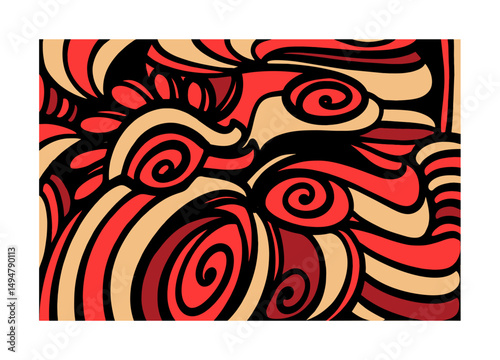 Colorful Abstract Background doodle art template