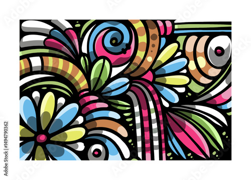 Colorful Abstract Background doodle art template