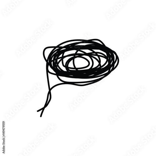 abstract flat icon logo complicated mind