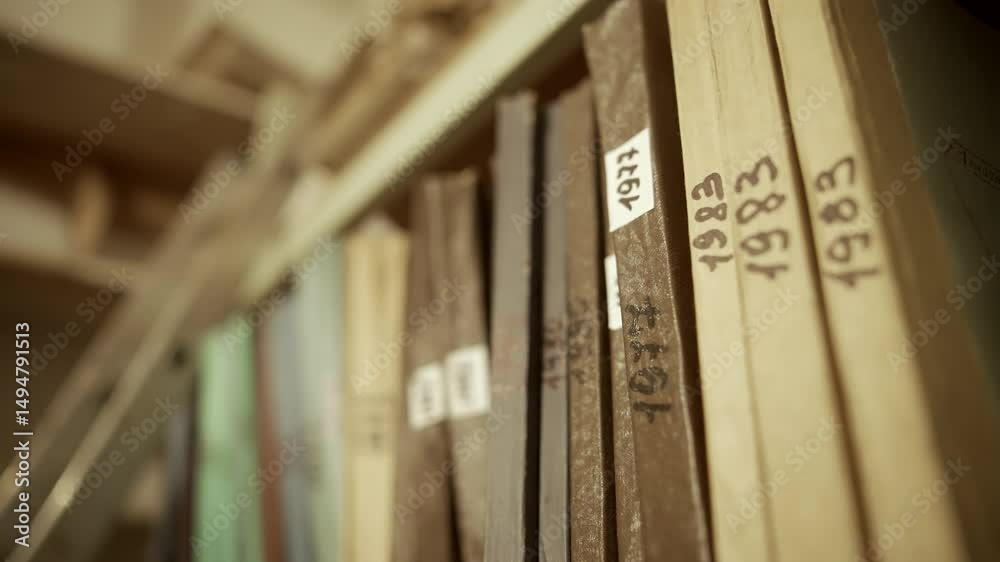 National archives records . Old document in archive department
