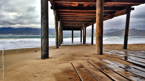 wooden pier on the beach