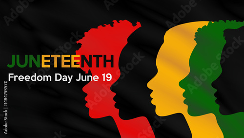Juneteenth Freedom Day background. African American holiday banner. Juneteenth Independence Day. Freedom Poster. Vector illustration.