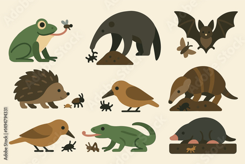 Animal and wildlife silhouette icons set – flat, filled, nature and fauna symbols
