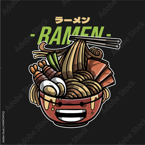 Vector illustration of Ramen Noodles