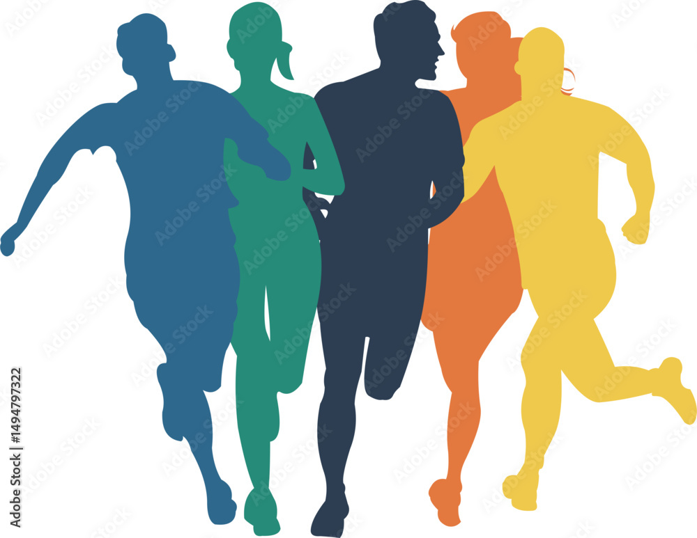 Silhoutte Runners Running Sports Silhoutte Set Silhoutte Runners Running Sports Silhoutte Set