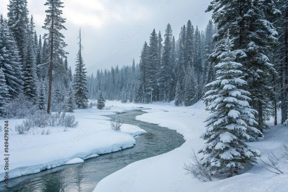 Obraz premium snow covered road