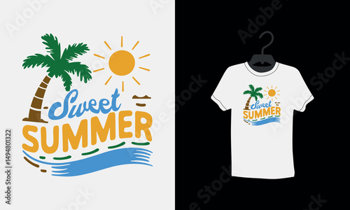 Hello summer t shirt, Custom shirt, beach tee, palm tree, vacation t-shirts, vintage, typography, tee, surf, textile, sunrise, climate, Vector summer t shirt,
textile relaxation, shore,
