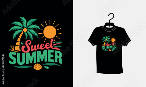 Hello summer t shirt, Custom shirt, beach tee, palm tree, vacation t-shirts, vintage, typography, tee, surf, textile, sunrise, climate, Vector summer t shirt,
textile relaxation, shore,
