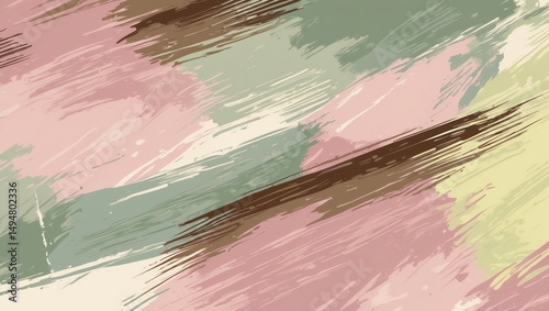 Abstract Painting with Brush Strokes in Earth Tones for Background