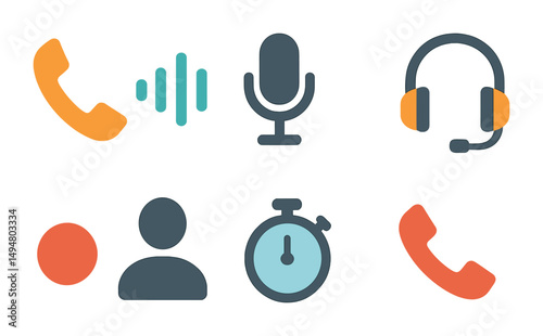 Communication and tech icons set – flat, filled, digital and gadget symbols