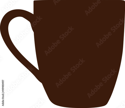 hot coffee mug silhouette painting