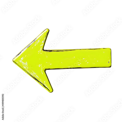 Bold Arrow with Expressive Design in Bright Chartre Isolated on Transparent Background