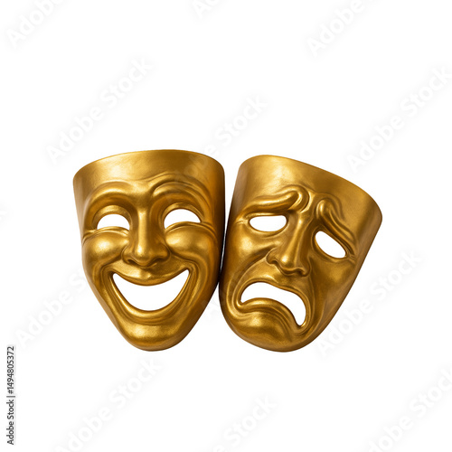 comedy and tragedy masks isolated on transparent or white background png