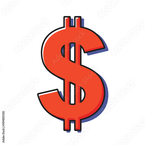 Stylized Dollar Sign Illustration