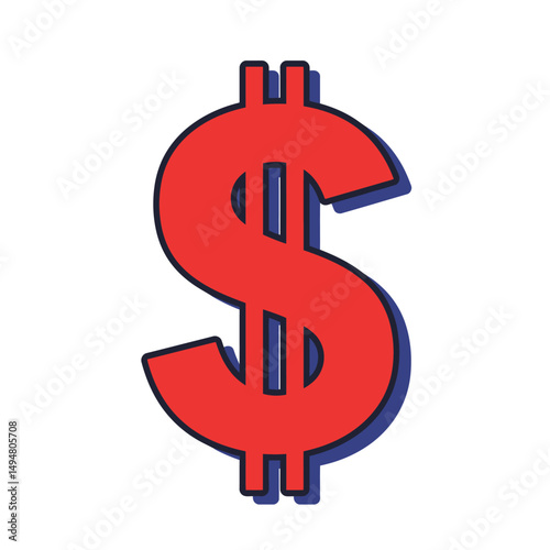 Stylized Dollar Sign Illustration