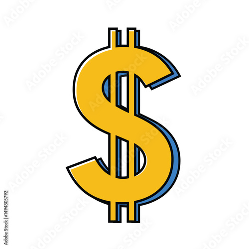 Stylized Dollar Sign Illustration