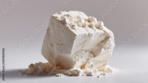 Close-up of white chalk rock surface with soft, powdery texture