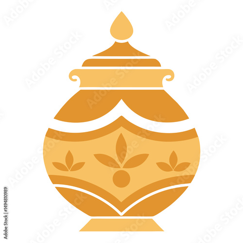 Create a ceramics golden colours designs on white background (1).