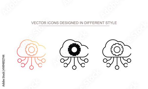 Cloud Processing icon design with white background stock illustration