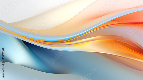 Colorful 3D Abstract Wave Background with Vibrant Gradient Lines and Fluid Motion