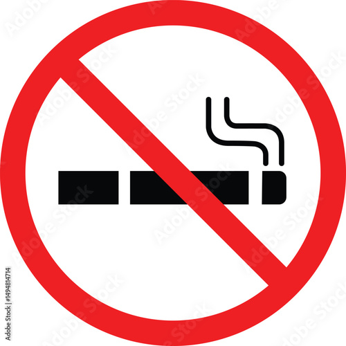No smoking icon.Forbidden Prohibited Warning, caution, attention, restriction label danger. No cigarette vector icon.