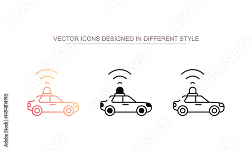 Self Driving Car icon design with white background stock illustration