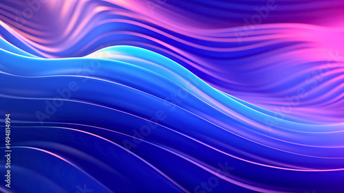 Colorful 3D Abstract Wave Background with Vibrant Gradient Lines and Fluid Motion