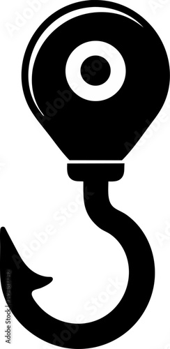 Crane Hook Silhouette Vector Illustration 