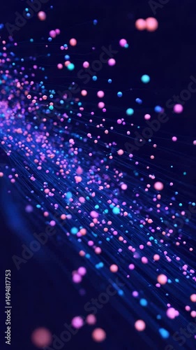 abstract and dynamic digital art piece with streams of glowing particles, evoking a sense of energy and data flow
