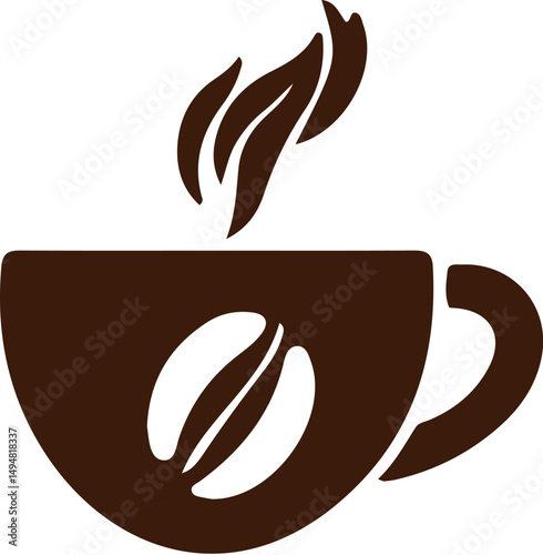 hot coffee mug silhouette painting