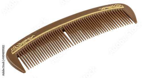 Isolated Brown Comb: Hair Styling