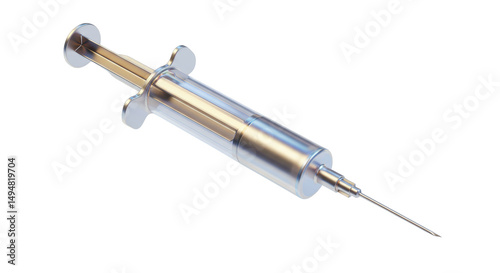 Isolated Syringe: Medical Injection