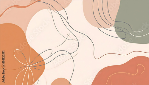 Abstract Pastel Shapes and Lines Background Design