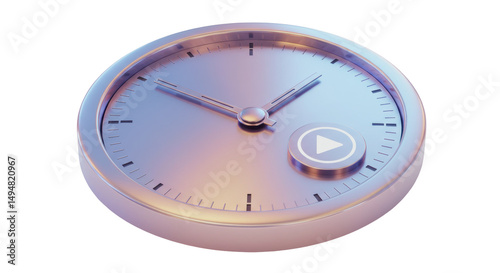 Isolated Clock with Play Button